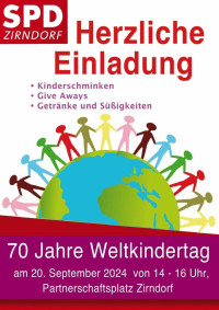 Einladung zum Weltkindertag in Zirndorf.